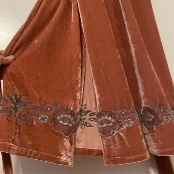 NWT J.O.A. Embroidered Velvet Midi Dress - Picture 9 of 14